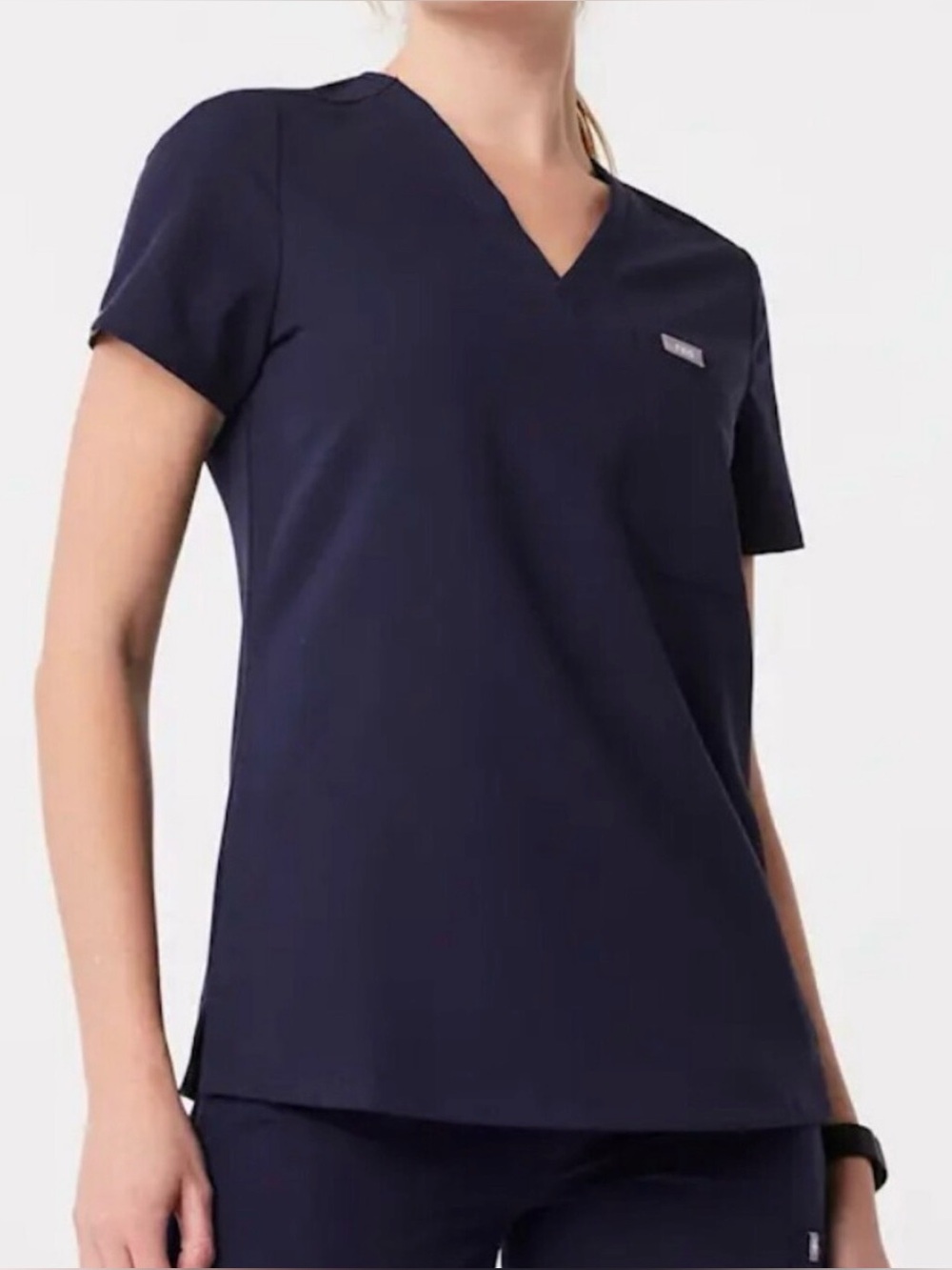 FIGS Navy Women's Catarina V-Neck Short Sleeve Scrub Top Size Small